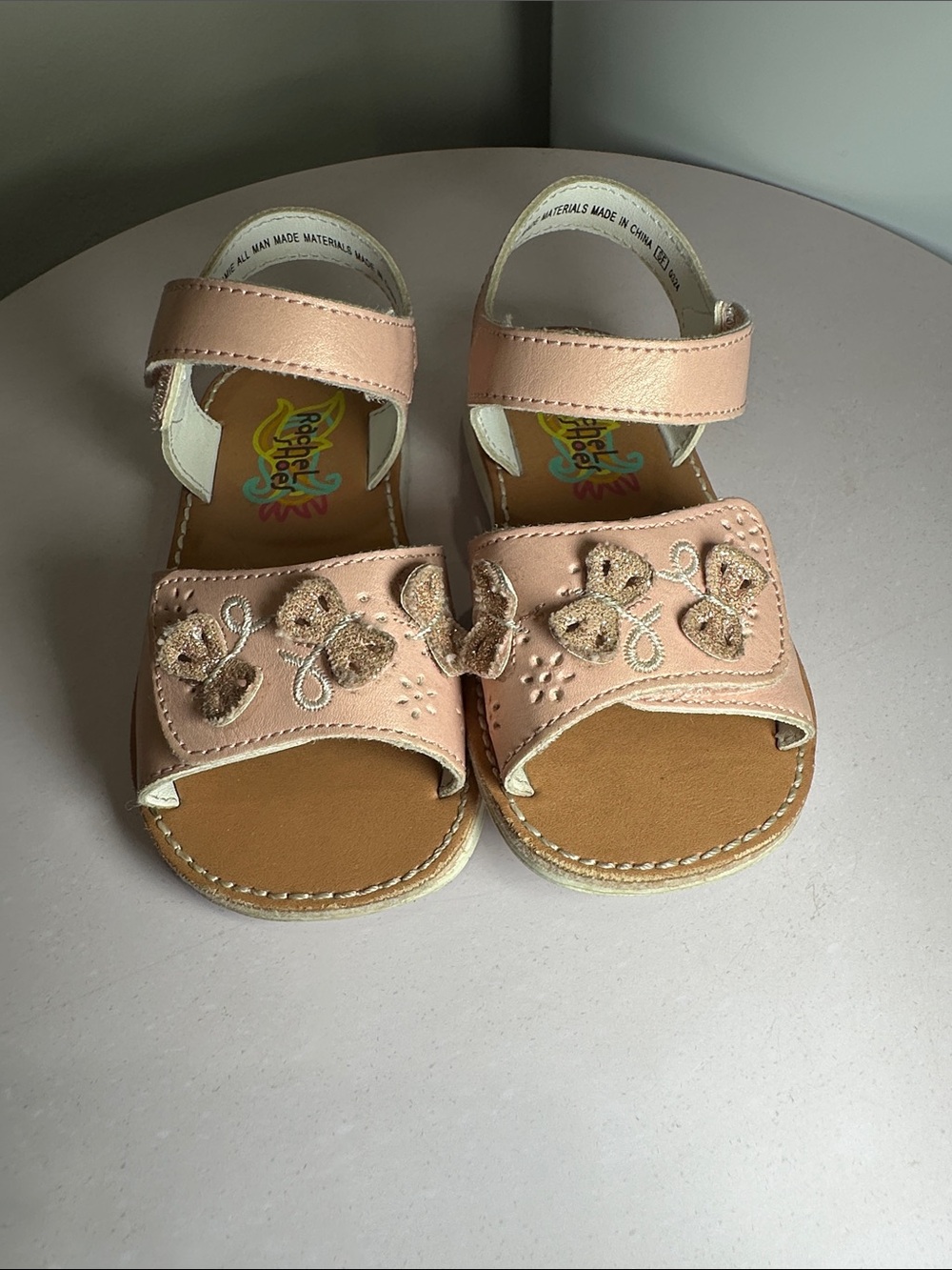 Rachel Toddler Blush Pink Butterfly Accent Sandals